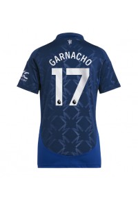 Manchester United Alejandro Garnacho #17 Fotballdrakt Borte Klær Dame 2024-25 Korte ermer